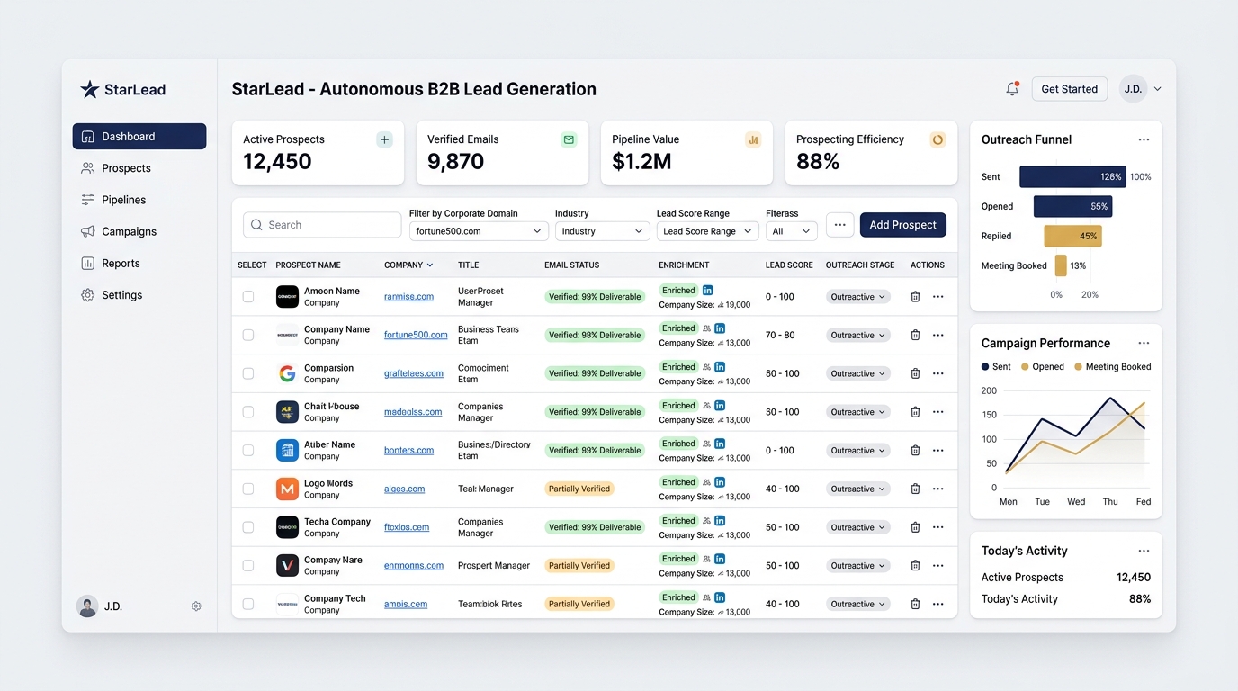 StarLead Production Dashboard